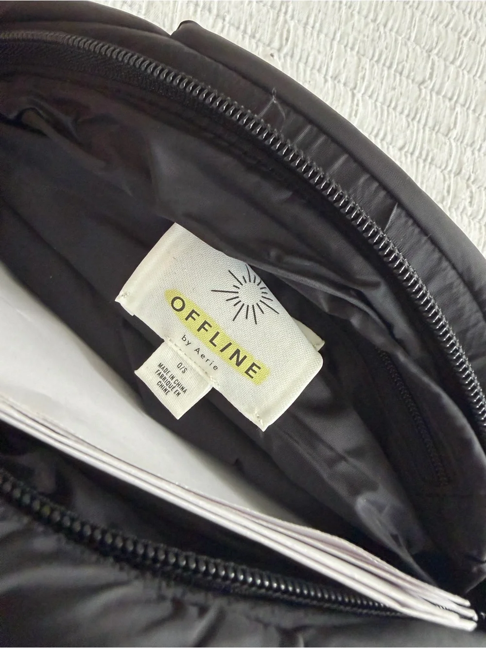 Aerie Black Puffer Cosmetic Makeup Pouch